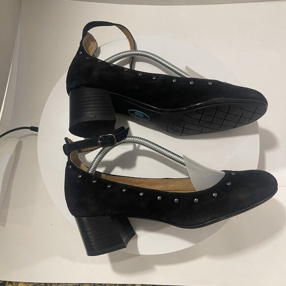 Montana Artisan crafted Suede Studded Ankle Strap Shoes In Black Sz 6.5M 4015821 - Picture 8 of 16